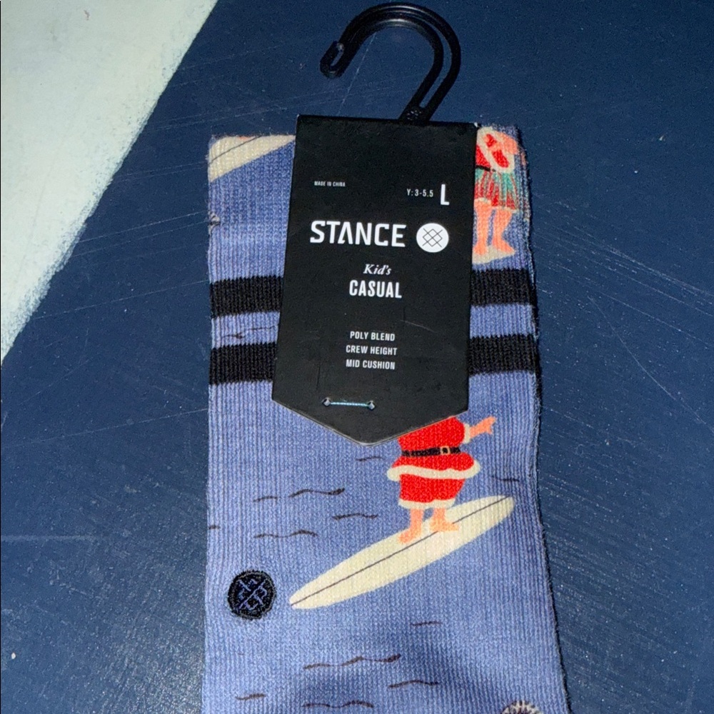 Stance Holiday Surfing Santa Socks - Blue and Black